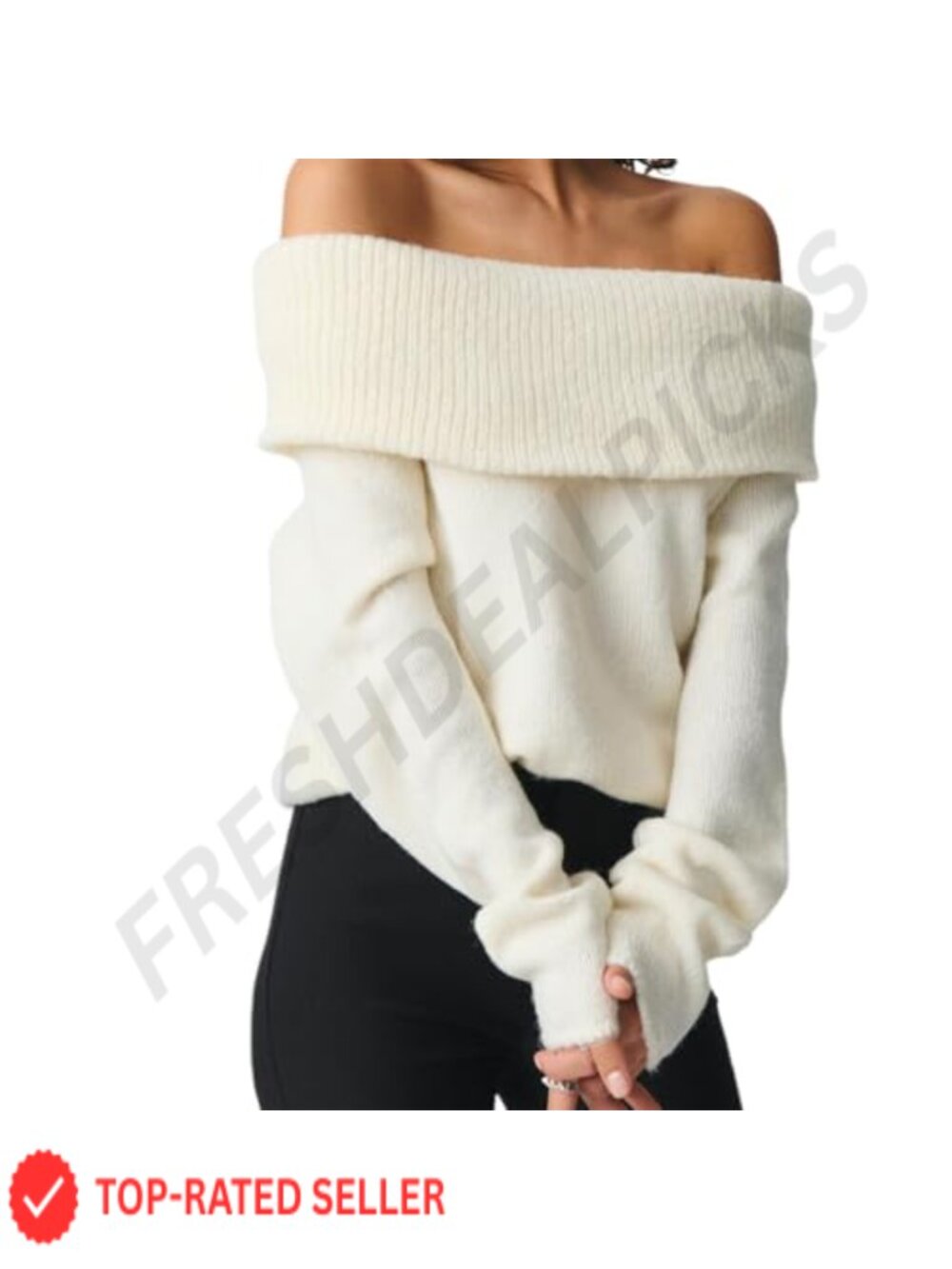 Y2K Off Shoulder Crop Sweater Boat Neck Long Sleeve Knit Pullover